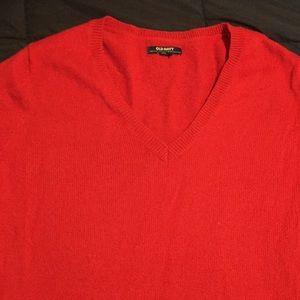 Women’s red v-neck sweater